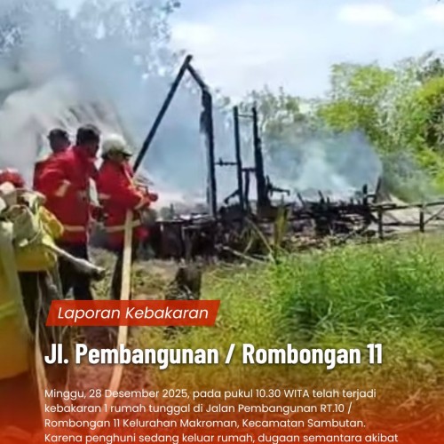 Kebakaran di Jalan Pembangunan/Rombongan 11 Makroman