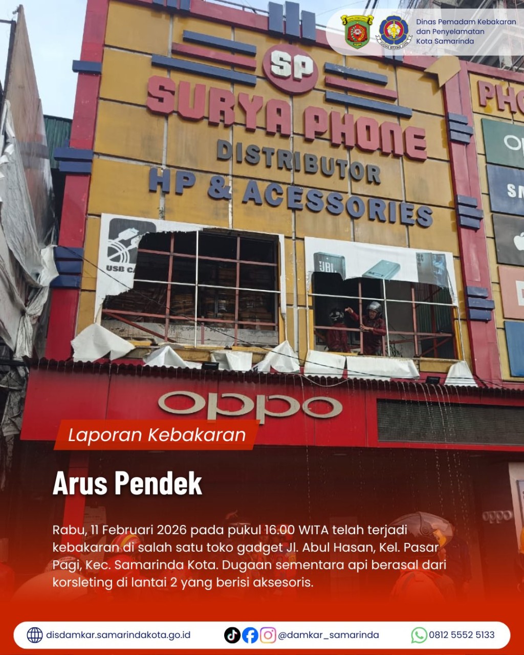 Kebakaran Toko Gadget di Jl. Abul Hasan