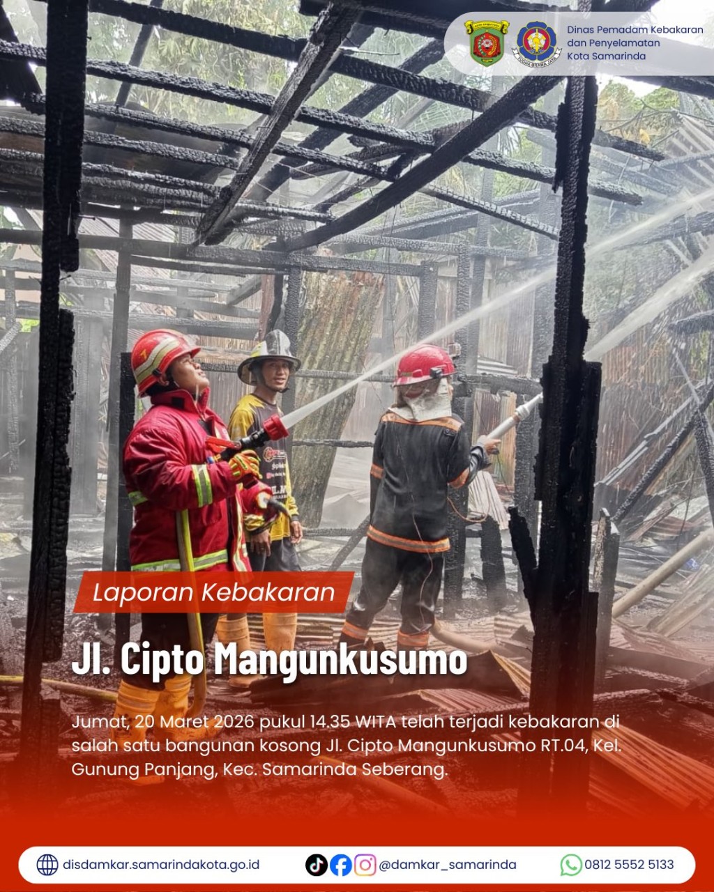Kebakaran Bangunan Kosong di Jl. Cipto Mangunkusumo RT.04