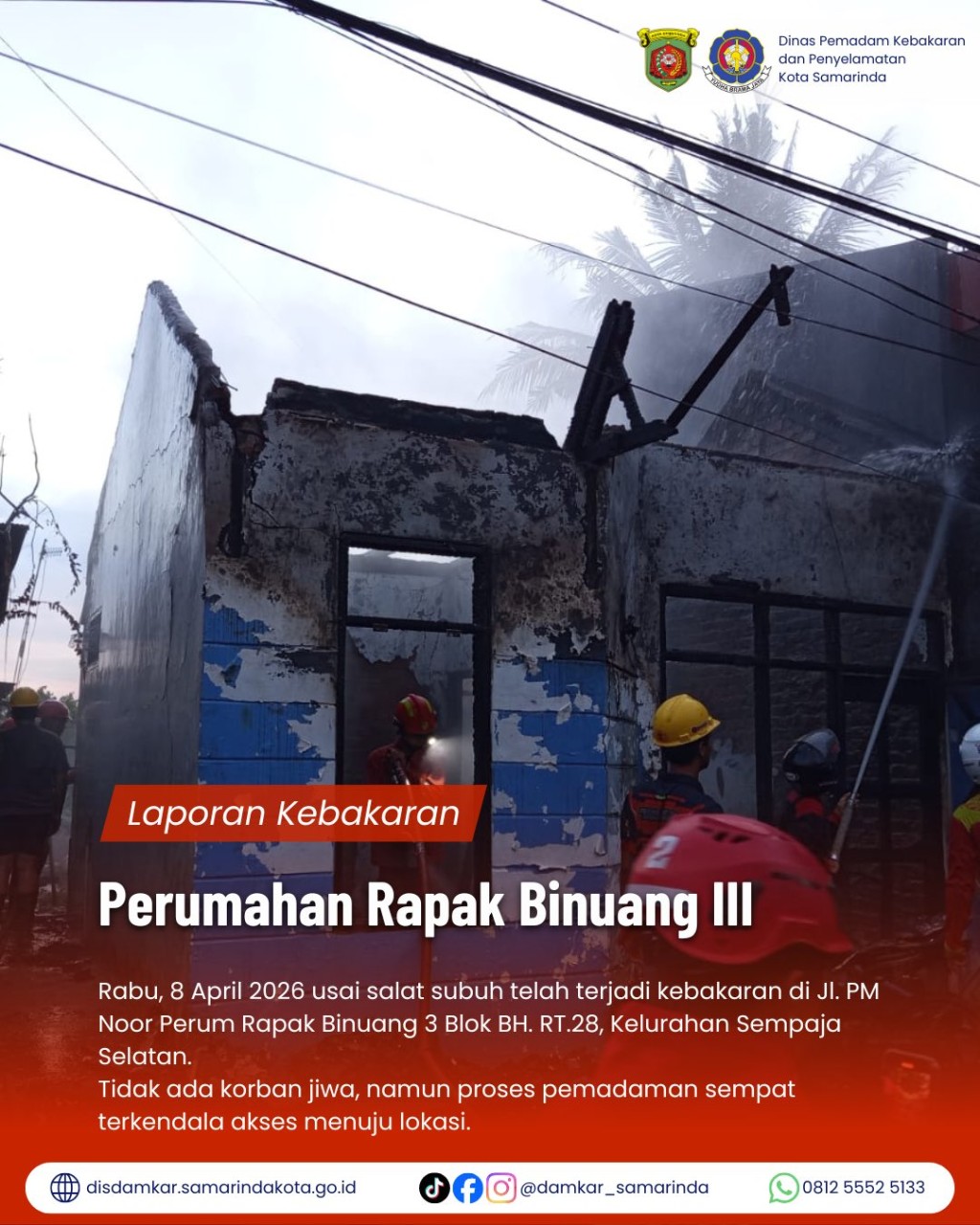 Kebakaran di Perum Rapak Binuang III